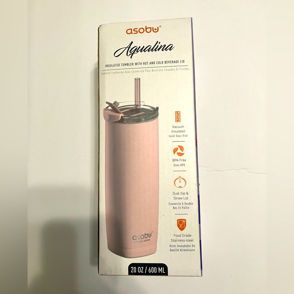 Asobu Aqualina Insulated Tumbler Pink NIB